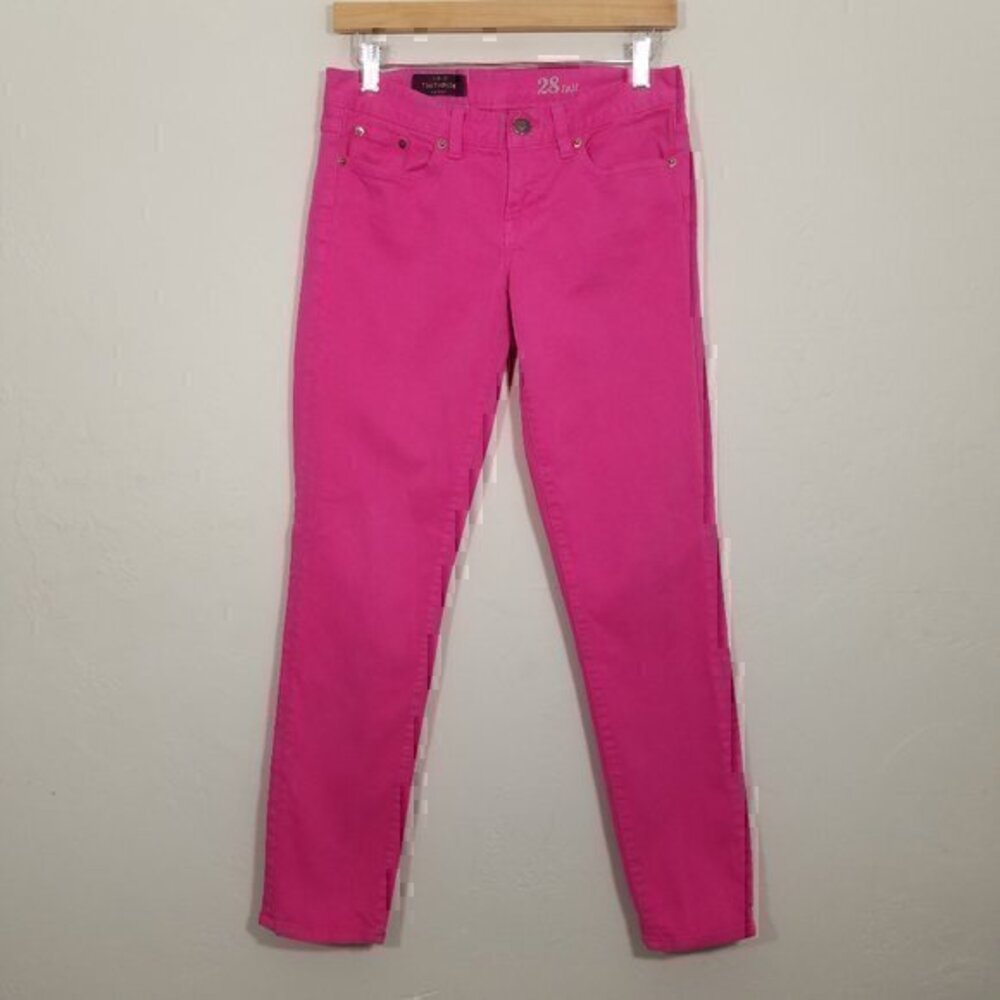 J. Crew Toothpick Stretch Pink Jeans Size 28